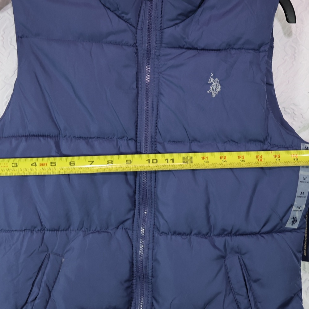 U.S. Polo Assn Women's M Puffer Vest Full Zip BLUE - Picture 4 of 7